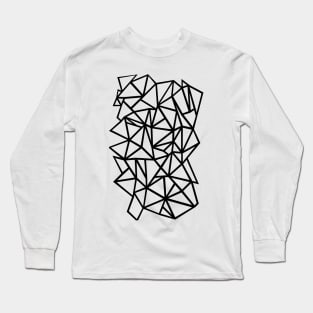 Abstraction Outline Thick Black on White Long Sleeve T-Shirt